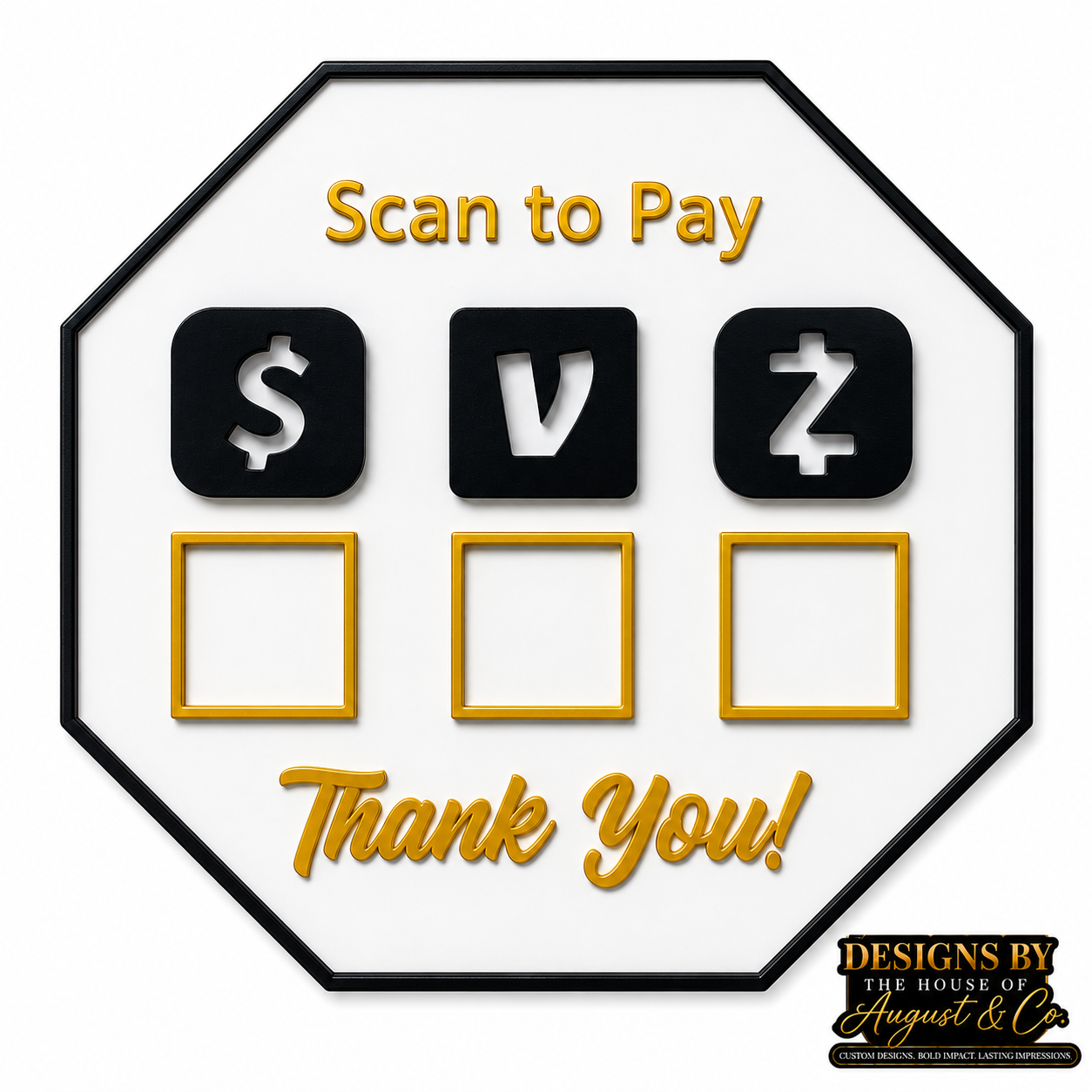 Scan To Pay Sign- up to 3 colors with stand